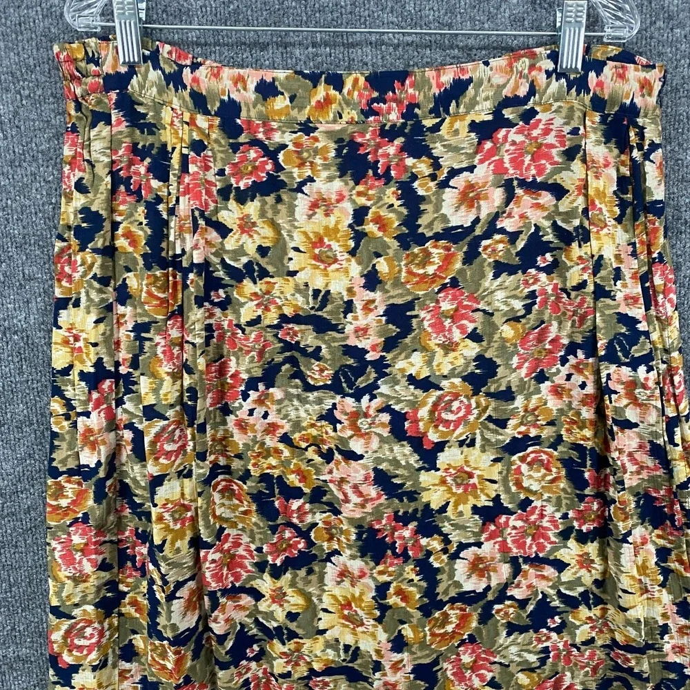 Vintage Karen Scott Wrap Skirt Womens 1X Floral Long Straight Boho Cottage Ranch